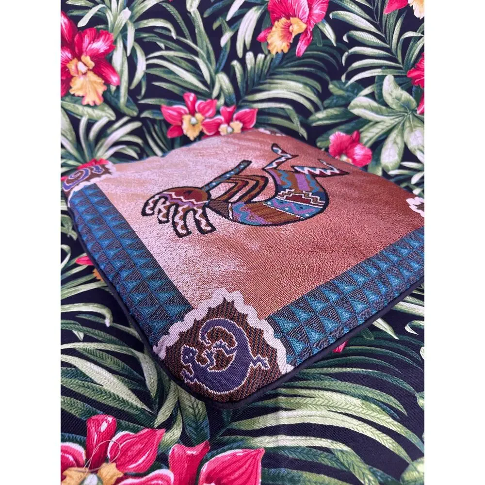 Kokopelli Flute Dance Southwest Desert Tapestry Throw Pillow